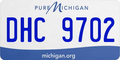 MI license plate DHC9702