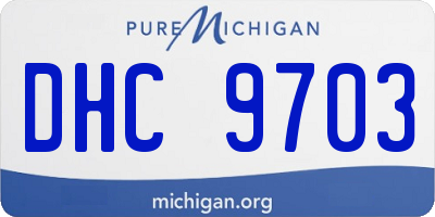 MI license plate DHC9703