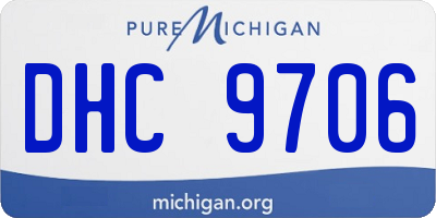 MI license plate DHC9706