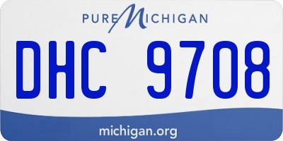 MI license plate DHC9708