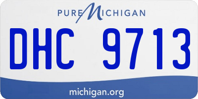 MI license plate DHC9713