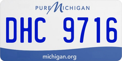 MI license plate DHC9716