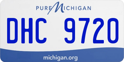MI license plate DHC9720