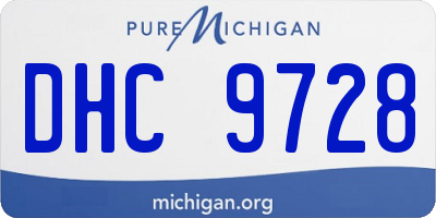 MI license plate DHC9728
