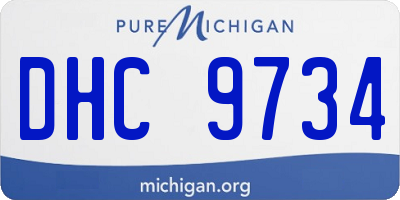 MI license plate DHC9734