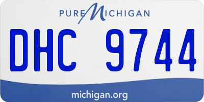 MI license plate DHC9744