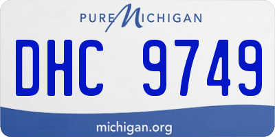 MI license plate DHC9749