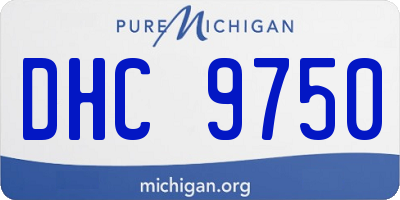 MI license plate DHC9750