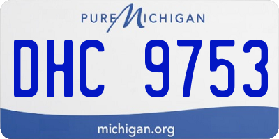 MI license plate DHC9753