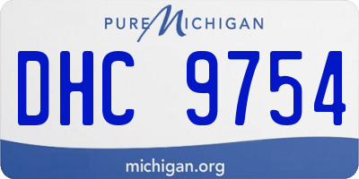 MI license plate DHC9754