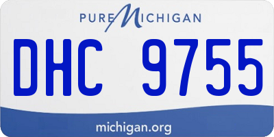 MI license plate DHC9755