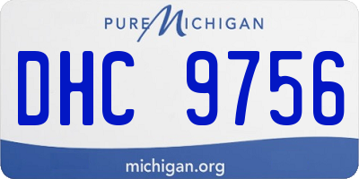 MI license plate DHC9756