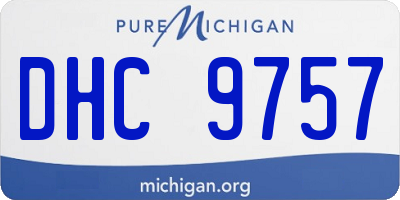 MI license plate DHC9757