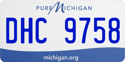 MI license plate DHC9758
