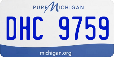 MI license plate DHC9759