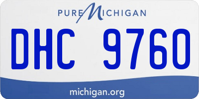 MI license plate DHC9760