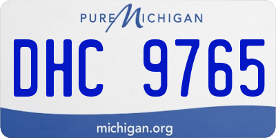 MI license plate DHC9765