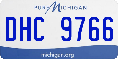 MI license plate DHC9766