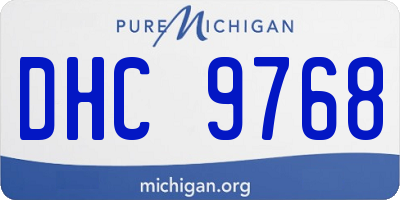 MI license plate DHC9768