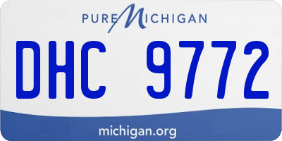 MI license plate DHC9772