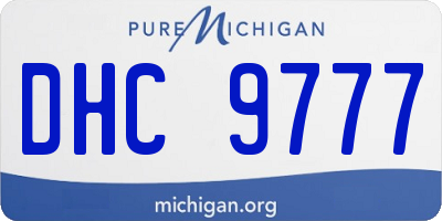 MI license plate DHC9777