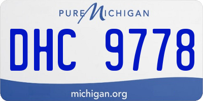 MI license plate DHC9778