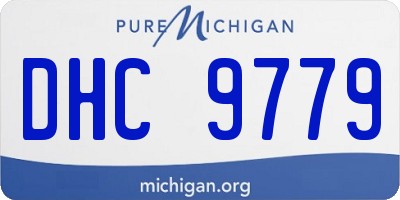 MI license plate DHC9779