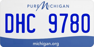 MI license plate DHC9780