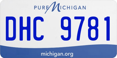 MI license plate DHC9781