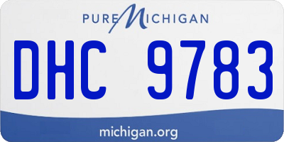 MI license plate DHC9783