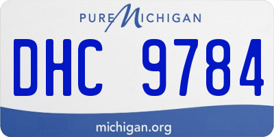 MI license plate DHC9784