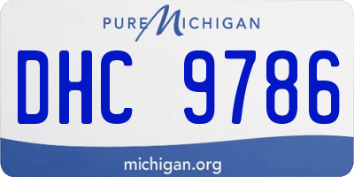 MI license plate DHC9786