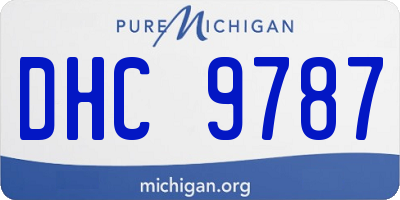 MI license plate DHC9787