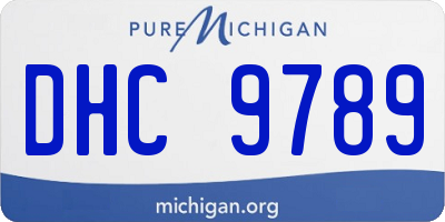 MI license plate DHC9789