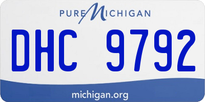 MI license plate DHC9792