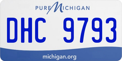 MI license plate DHC9793