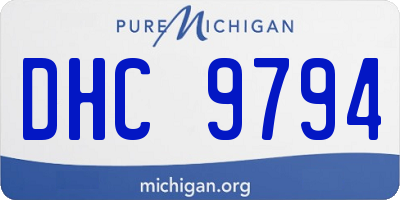 MI license plate DHC9794