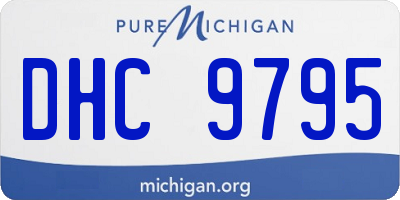 MI license plate DHC9795