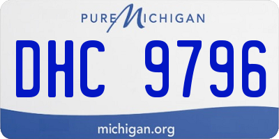 MI license plate DHC9796