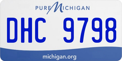 MI license plate DHC9798