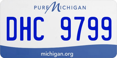 MI license plate DHC9799