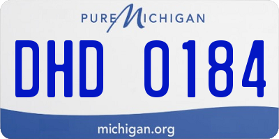 MI license plate DHD0184