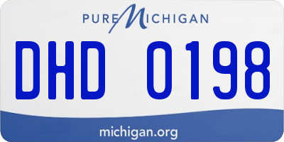 MI license plate DHD0198