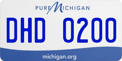 MI license plate DHD0200