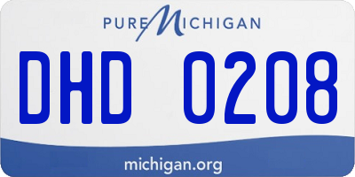 MI license plate DHD0208