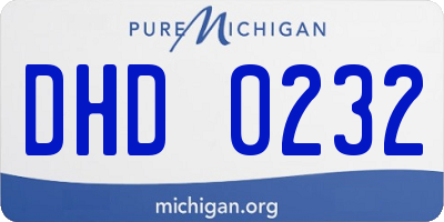 MI license plate DHD0232