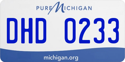 MI license plate DHD0233
