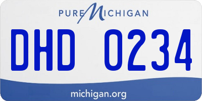 MI license plate DHD0234