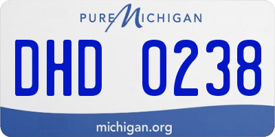 MI license plate DHD0238