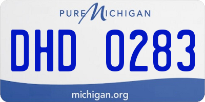MI license plate DHD0283